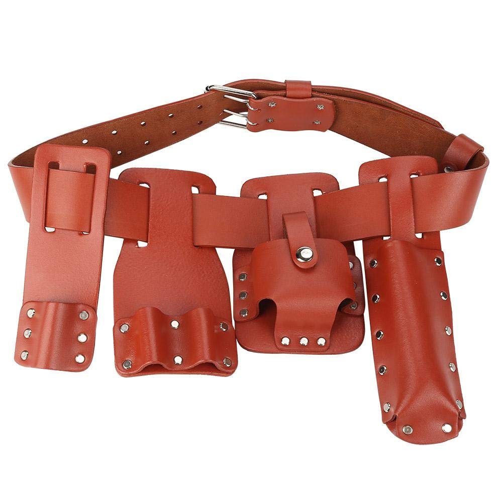 Scaffolding Belt, 5in1 Leather Tool Belt Pouch Scaffolding Tool with Tool Holder for Level Spanners Hammer - Image 3