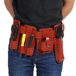 Scaffolding Belt, 5in1 Leather Tool Belt Pouch Scaffolding Tool with Tool Holder for Level Spanners Hammer