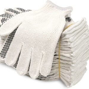 Seamless Cotton Single Sided Dotted Gloves - Made in Pakistan